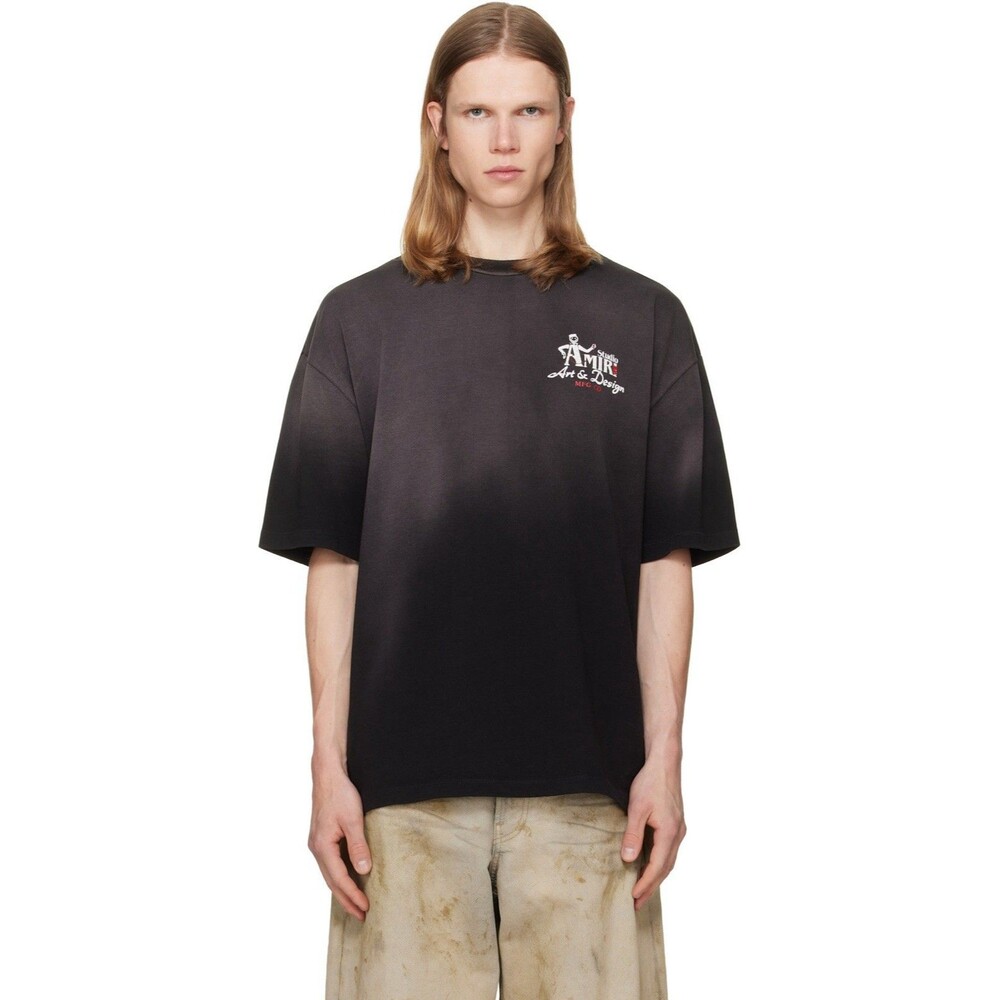 AMIRI Art & Design MFG Co Black Graphic Logo T Shirt Mens XL Luxury Streetwear